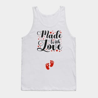 Made With Love, Valentines Day Pregnancy Announcement Tank Top